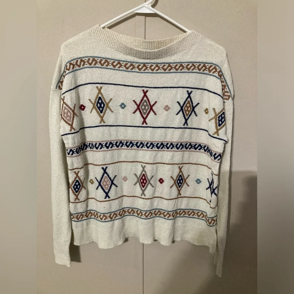 Madewell Reseda Sweater Aztec Crewneck Women's Size Small